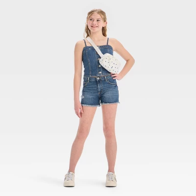 Girls' Button-Front Denim Tank Top - Art Class™ 2 Girls' Button-Front Denim Tank Top - Art Class™ - Image 2