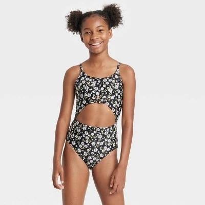 Girls' Daisy Bloom Floral Print One Piece Swimsuit - Art Class™ 3 Girls' Daisy Bloom Floral Print One Piece Swimsuit - Art Class™ - Image 3