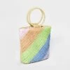 Girls&#039; Striped Paper Straw Tote Bag - Art Class™