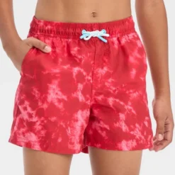 Boys' Tie-Dye Swim Shorts - Art Class™ Red