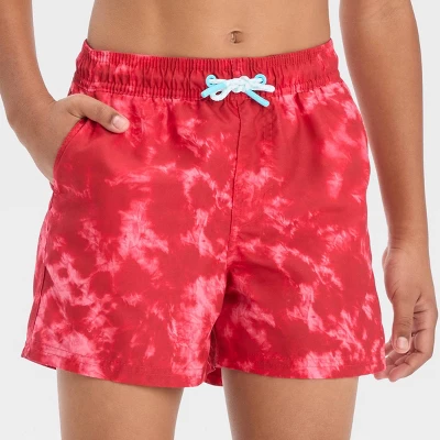 Boys' Tie-Dye Swim Shorts - Art Class™ Red 1 Boys' Tie-Dye Swim Shorts - Art Class™ Red