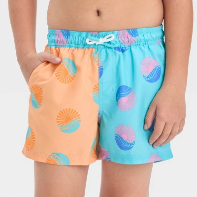 Boys' Wave Colorblock Swim Shorts - Art Class™ Blue 1 Boys' Wave Colorblock Swim Shorts - Art Class™ Blue
