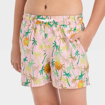 Boys' Palm Tree Swim Shorts - Art Class™ Pink 1 Boys' Palm Tree Swim Shorts - Art Class™ Pink