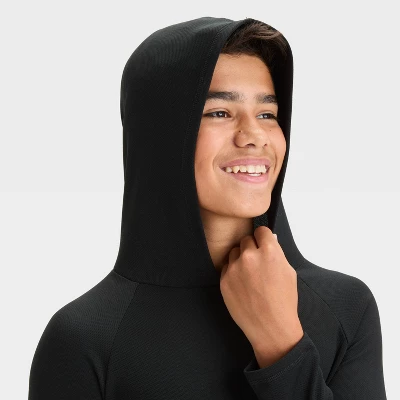 Boys' Long Sleeve Solid Rash Guard Top - Art Class™ Black 2 Boys' Long Sleeve Solid Rash Guard Top - Art Class™ Black - Image 2