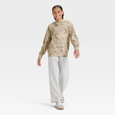 Girls' French Terry Camo Printed Oversized Hoodie - Art Class™ Tan 2 Girls' French Terry Camo Printed Oversized Hoodie - Art Class™ Tan - Image 2