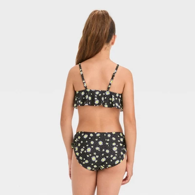 Girls' 'Daisy Dreams' Floral Printed Bikini Set - Art Class™ Black 2 Girls' 'Daisy Dreams' Floral Printed Bikini Set - Art Class™ Black - Image 2