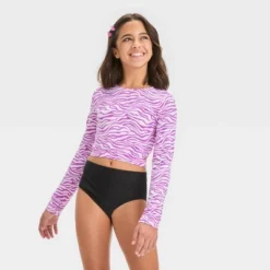 Girls' Zebra Printed Rash Guard Swim Top - Art Class™ Purple 5 Girls' Zebra Printed Rash Guard Swim Top - Art Class™ Purple -Daily Kid Wear Shop GUEST 12754e77 5315 436a 94a3 ef743b94e709