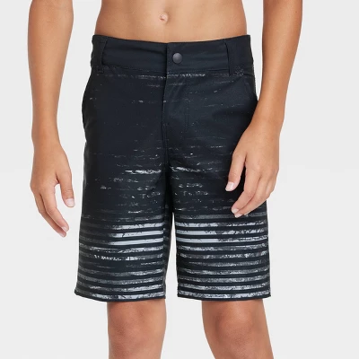 Boys' Striped Hybrid Swim Trunks - Art Class™ Black 2 Boys' Striped Hybrid Swim Trunks - Art Class™ Black - Image 2