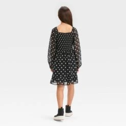 Girls' Smocked Bodice Chiffon Dress - Art Class™