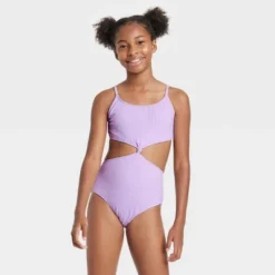 Girls' Forever Vacay Solid One Piece Swimsuit - Art Class™ Purple -Daily Kid Wear Shop GUEST 1657f858 1ede 490b 9f2e 1279b5a7be3e