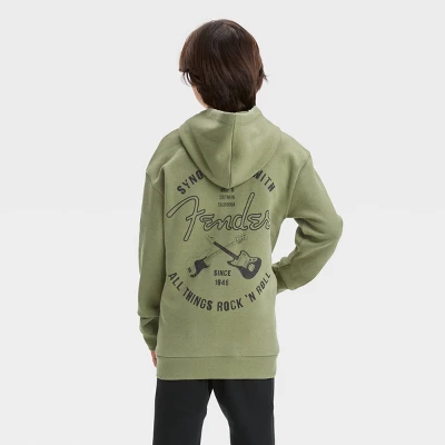Boys' Fender Guitar Pullover Hoodie - Art Class™ Green 2 Boys' Fender Guitar Pullover Hoodie - Art Class™ Green - Image 2