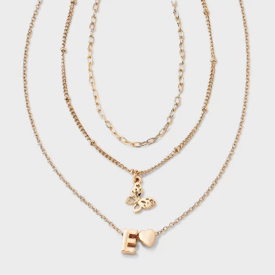 Girls' Initial With Choker And Layered Necklace Set - Art Class™ Gold 7 Girls' Initial With Choker And Layered Necklace Set - Art Class™ Gold - Image 7