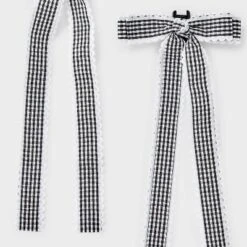 Girls' 2pk Gingham Bow Claw Clip Set - Art Class™ Black/White: Classic Pattern Hair Styling Accessory, All Hair Types -Daily Kid Wear Shop GUEST 1b99ba4a 84c8 4342 b5e6 d6e286300725