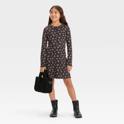 Girls' Long Sleeve Seam Front Fitted Dress - Art Class™ 2 Girls' Long Sleeve Seam Front Fitted Dress - Art Class™ - Image 2