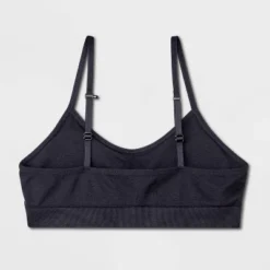 Girls' 2pk Seamless Ruched Bra - Art Class™ Gray/Black