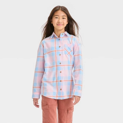 Girls' Oversized Flannel Button-Down Shirt - Art Class™ 3 Girls' Oversized Flannel Button-Down Shirt - Art Class™ - Image 3