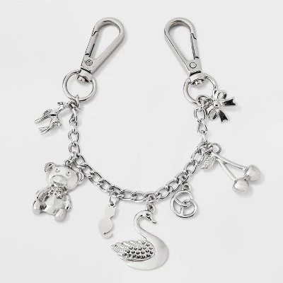 Girls' Charms And Link Chain Bag Charm - Art Class™ Sliver 1 Girls' Charms And Link Chain Bag Charm - Art Class™ Sliver