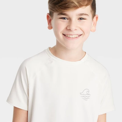 Boys' Short Sleeve Rash Guard Swim Shirt - Art Class™ Cream 1 Boys' Short Sleeve Rash Guard Swim Shirt - Art Class™ Cream