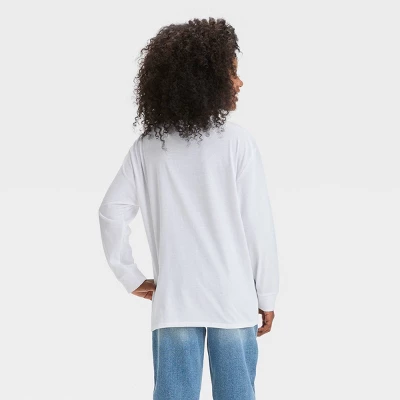 Girls' Long Sleeve Zodiac Oversized Graphic T-Shirt - Art Class™ White 2 Girls' Long Sleeve Zodiac Oversized Graphic T-Shirt - Art Class™ White - Image 2