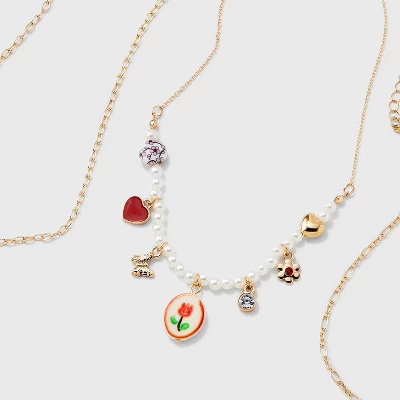 Girls' 3pk Layered Necklace Set - Art Class™ 3 Girls' 3pk Layered Necklace Set - Art Class™ - Image 3