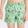 Boys' Monster Animal Printed Swim Trunks - Art Class™ Green