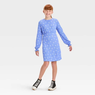 Girls' Long Sleeve Textured Woven Dress - Art Class™ 2 Girls' Long Sleeve Textured Woven Dress - Art Class™ - Image 2