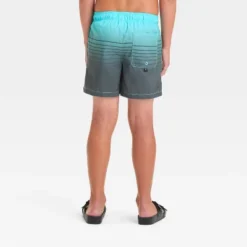 Boys' Ombre Striped Swim Shorts - Art Class™ Aqua Blue