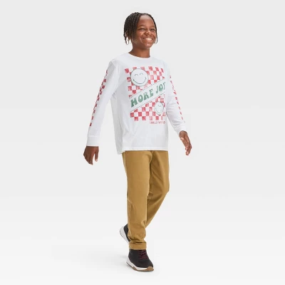 Boys' Smiley Knit Long Sleeve T-Shirt - Art Class™ White 2 Boys' Smiley Knit Long Sleeve T-Shirt - Art Class™ White - Image 2