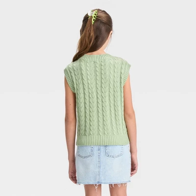 Girls' Cable Knit Sweater Vest - Art Class™ 1 Girls' Cable Knit Sweater Vest - Art Class™