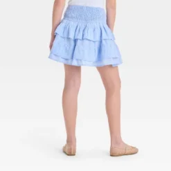 Girls' Smocked Waist Tiered Circle Skirt - Art Class™