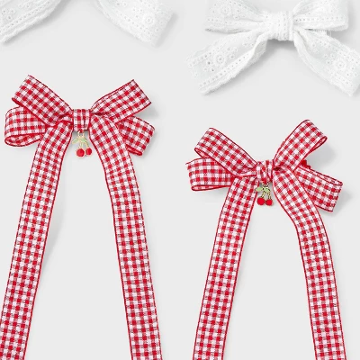 Girls' 4pk Lace And Gingham Cherry Bow Hair Clip Set - Art Class™ 2 Girls' 4pk Lace And Gingham Cherry Bow Hair Clip Set - Art Class™ - Image 2