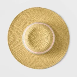Girls' Striped Paper Straw Hat - Art Class™