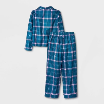Girls' 2pc Flannel Long Sleeve Coat Pajama Set - Art Class™ 1 Girls' 2pc Flannel Long Sleeve Coat Pajama Set - Art Class™