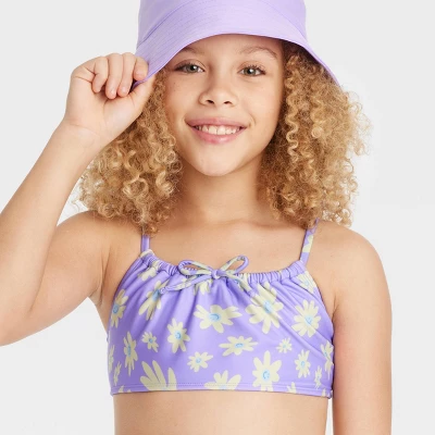 Girls' 3pc Happy Daisy Swimwear Set With Bucket Hat - Art Class™ Lavender 1 Girls' 3pc Happy Daisy Swimwear Set With Bucket Hat - Art Class™ Lavender