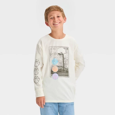 Boys' Basketball Long Sleeve Graphic T-Shirt - Art Class™ Blue 3 Boys' Basketball Long Sleeve Graphic T-Shirt - Art Class™ Blue - Image 3