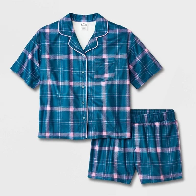 Girls' 2pc Flannel Short Sleeve Coat Pajama Set - Art Class™ 3 Girls' 2pc Flannel Short Sleeve Coat Pajama Set - Art Class™ - Image 3