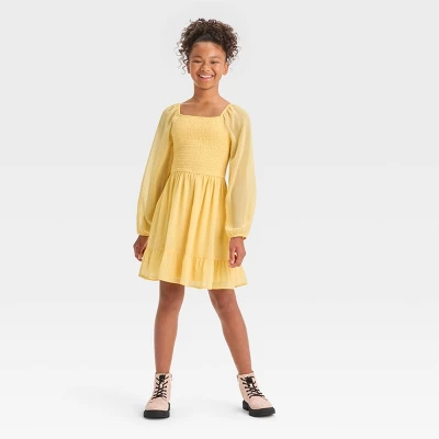 Girls' Smocked Bodice Chiffon Dress - Art Class™ 3 Girls' Smocked Bodice Chiffon Dress - Art Class™ - Image 3
