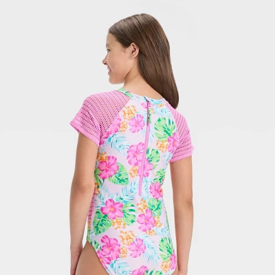 Girls' Tropical Love Floral One Piece Swimsuit - Art Class™ 2 Girls' Tropical Love Floral One Piece Swimsuit - Art Class™ - Image 2