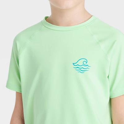 Boys' Short Sleeve Rash Guard Swim Shirt - Art Class™ Green 1 Boys' Short Sleeve Rash Guard Swim Shirt - Art Class™ Green