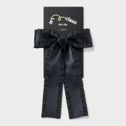 Girls' Ruffled Edge Satin Bow Clip - Art Class™
