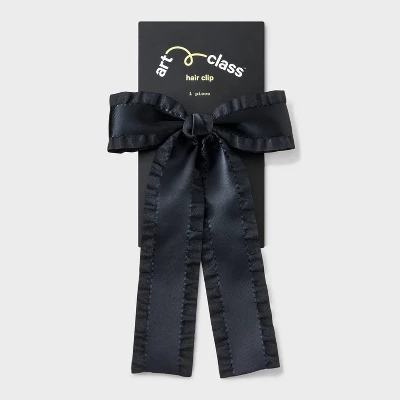 Girls' Ruffled Edge Satin Bow Clip - Art Class™ 1 Girls' Ruffled Edge Satin Bow Clip - Art Class™