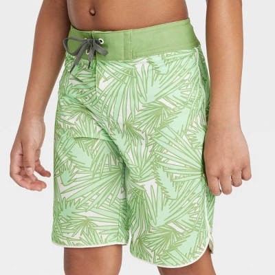 Boys' Palm Printed Swim Trunks - Art Class™ Green 1 Boys' Palm Printed Swim Trunks - Art Class™ Green