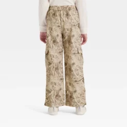 Girls' Nylon Wide Leg Cargo Pants - Art Class™ Tan