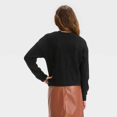 Girls' Cropped Cable Knit Cardigan Sweater - Art Class™ 1 Girls' Cropped Cable Knit Cardigan Sweater - Art Class™