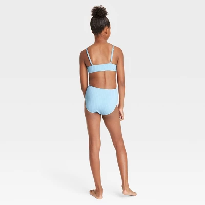 Girls' Warm Days Ahead Solid One Piece Swimsuit - Art Class™ Light Blue 1 Girls' Warm Days Ahead Solid One Piece Swimsuit - Art Class™ Light Blue