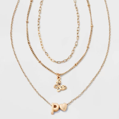 Girls' Initial With Choker And Layered Necklace Set - Art Class™ Gold 18 Girls' Initial With Choker And Layered Necklace Set - Art Class™ Gold - Image 18