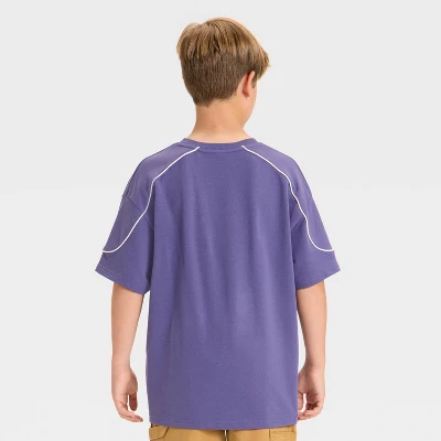 Boys' Short Sleeve Contrast Piping Oversized T-Shirt - Art Class™ 1 Boys' Short Sleeve Contrast Piping Oversized T-Shirt - Art Class™