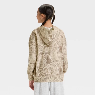 Girls' French Terry Camo Printed Oversized Hoodie - Art Class™ Tan 1 Girls' French Terry Camo Printed Oversized Hoodie - Art Class™ Tan