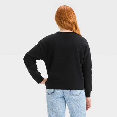 Girls' Cropped 'ACDC' Sweatshirt - Art Class™ Black 1 Girls' Cropped 'ACDC' Sweatshirt - Art Class™ Black