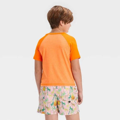 Boys' Wave Rash Guard Top - Art Class™ Orange 2 Boys' Wave Rash Guard Top - Art Class™ Orange - Image 2